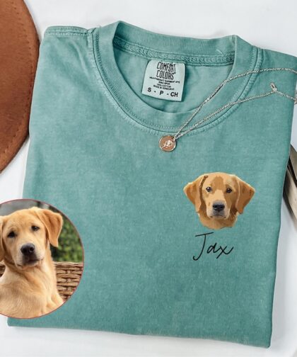 Comfort Colors® Custom Pet Shirt, Pet photo and name, Personalized Pet Portrait Shirt, Custom Dog Cat Graphic Tee, Pet Lover Gift, Dog Lover