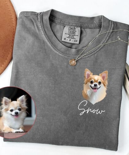 Comfort Colors® Custom Pet Shirt, Pet photo and name, Personalized Pet Portrait Shirt, Custom Dog Cat Graphic Tee, Pet Lover Gift, Dog Lover
