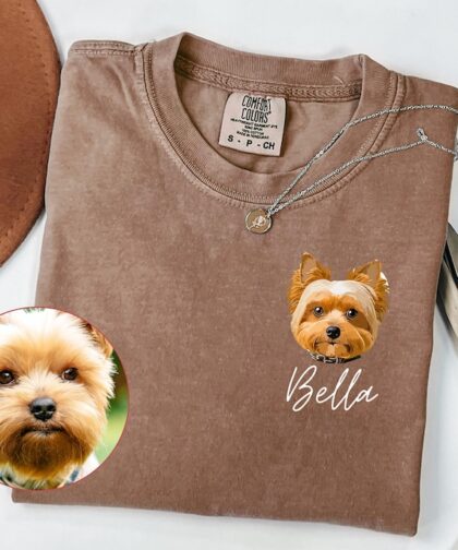 Comfort Colors® Custom Pet Shirt, Pet photo and name, Personalized Pet Portrait Shirt, Custom Dog Cat Graphic Tee, Pet Lover Gift, Dog Lover