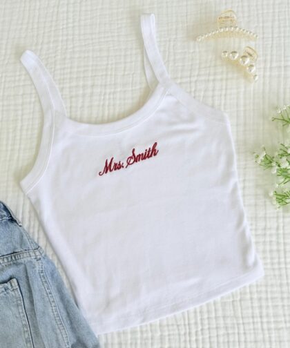 Mrs. Tank Top, Embroidered Tank, Bachelorette Outfit